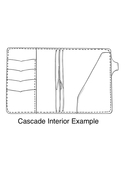 Patina | Cascade | Full Grain Leather Notebook Cover with Pockets - ChicSparrow