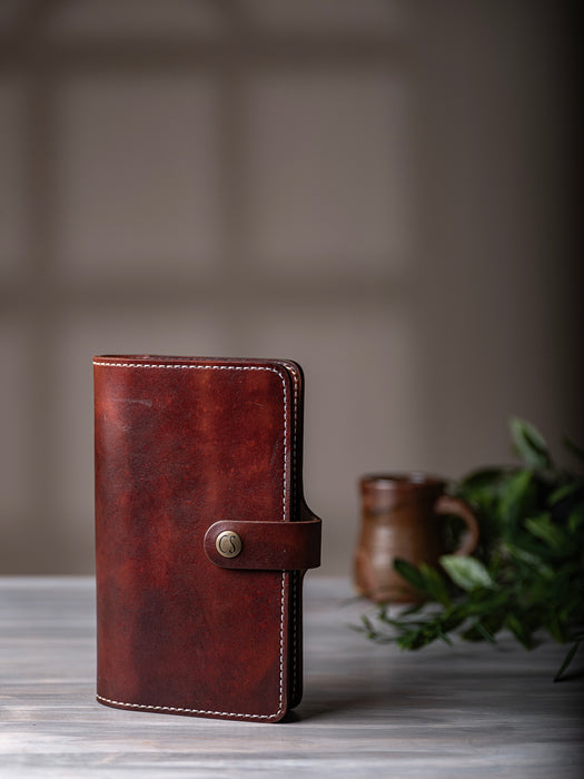 Patina | Cascade | Full Grain Leather Traveler's Notebook with Pockets - ChicSparrow