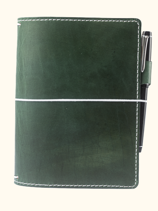 Patina | Cascade | Full Grain Leather Traveler's Notebook with Pockets - ChicSparrow