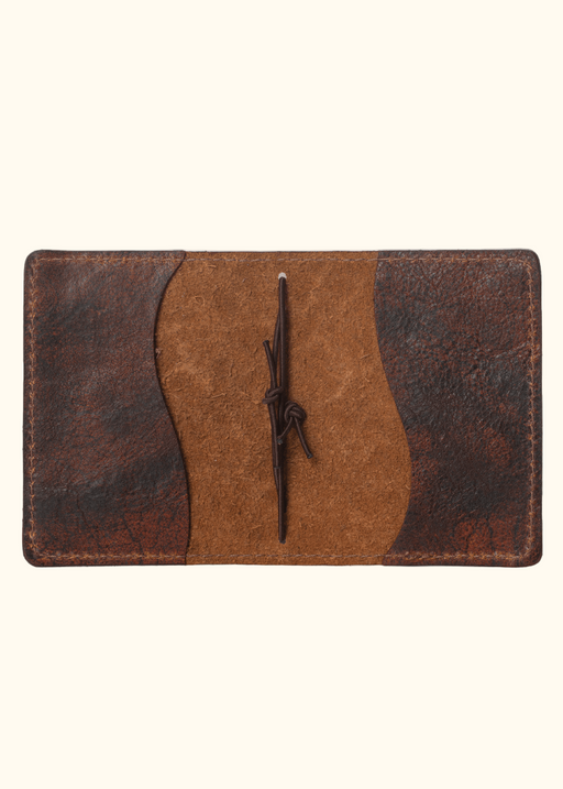 Interior of nano travelers notebook cover. Inside pockets and strings for TN inserts.