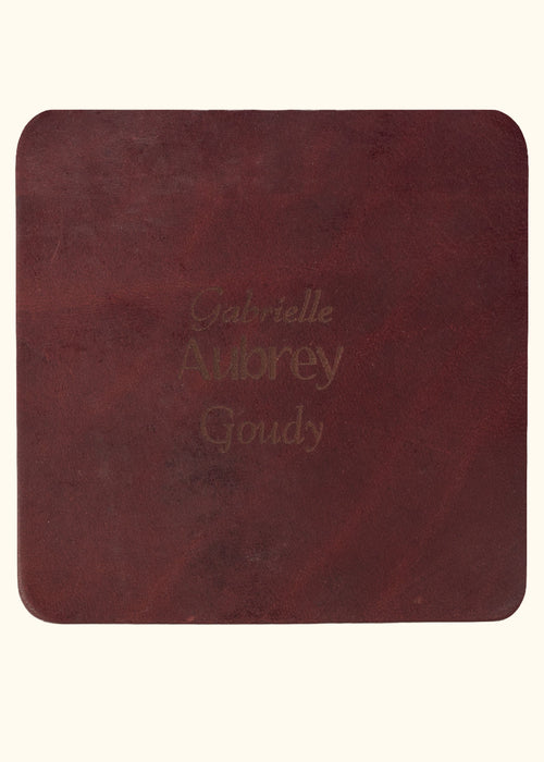 This is a Drummond sample depicting an example of what the three inscription fonts look like. Gabrielle is petite and curly, Aubry is large and simple, and Goudy looks clean fancy and handwritten. - ChicSparrow