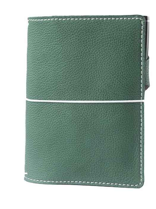 Full Grain Leather Traveler's Notebook with Pockets Green