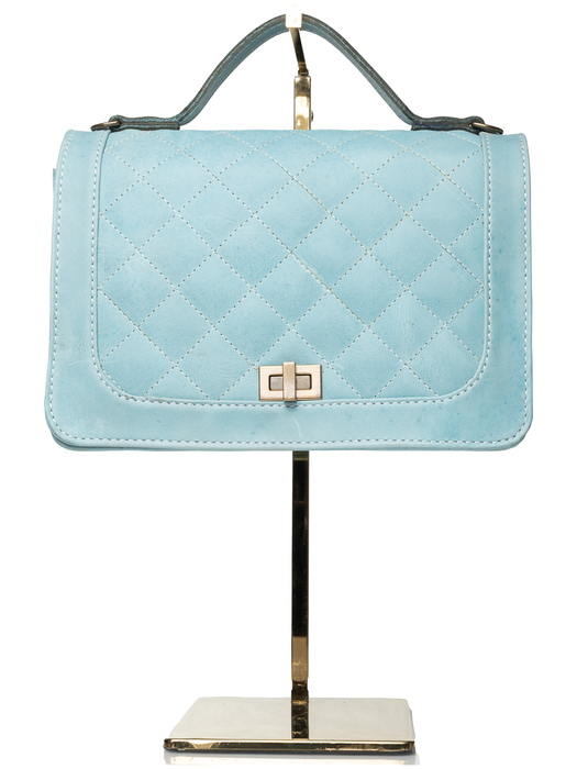 Quilted Top Handle Bag with Cross body Strap - ChicSparrow