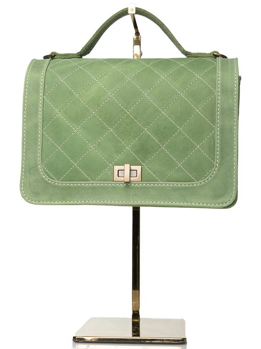 Quilted Top Handle Bag with Cross body Strap - ChicSparrow