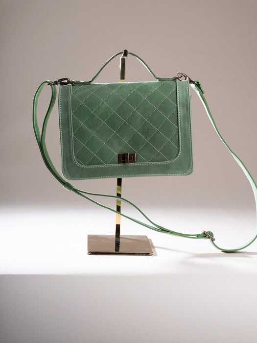 Quilted Top Handle Bag with Cross body Strap