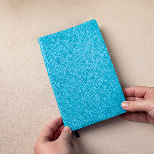 Softbound Blue Leather Rebind with Blue Edges - ChicSparrow