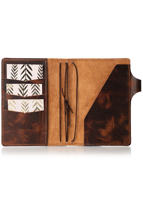 Antique Brown Cascade Timeless Leather Notebook