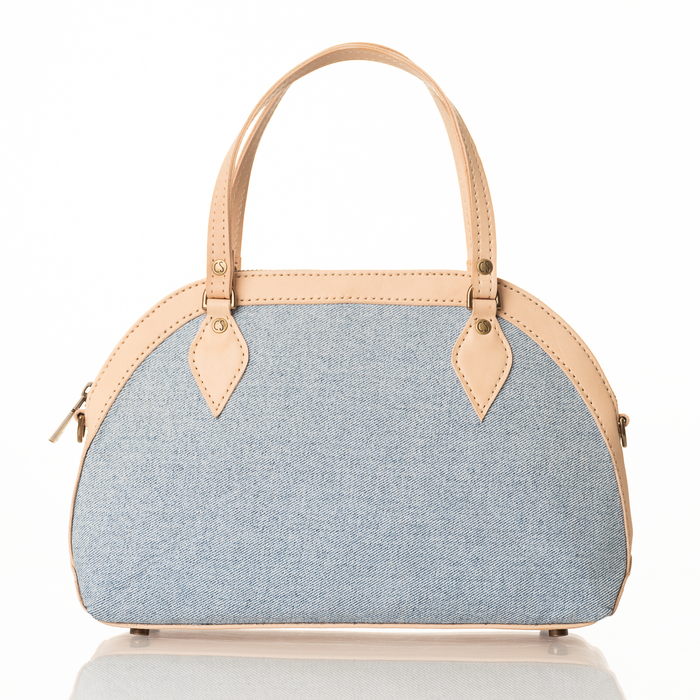Denim Rose |  Dome Satchel With Cross Body Strap - ChicSparrow