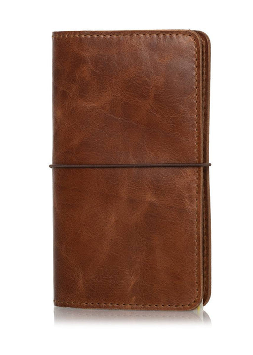 Atlantic brown planner cover. Simple leather journal cover with brown string.