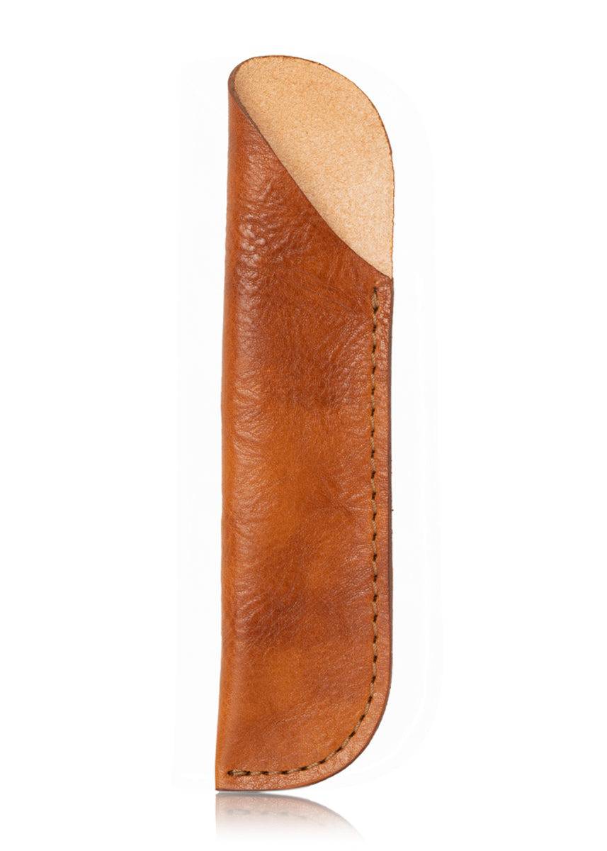 Leather pen case. Leather pen quiver for writing storage. Made in USA by Chic Sparrow.