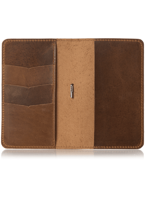 Leather notebook cover with organization pockets