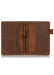 Jaffe brown travelers notebook interior. Leather journal cover with pockets. Available in A5, B6 and Pocket sizes.
