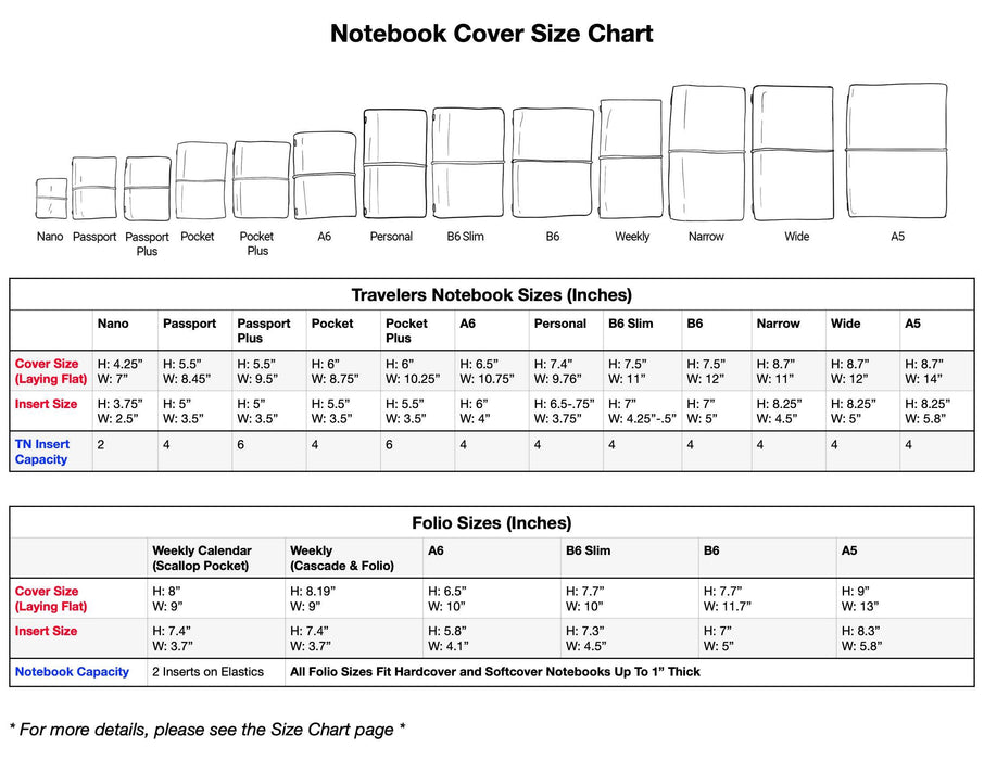 Travelers Notebook Size