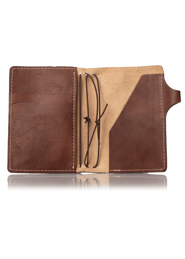 Brown travelers notebook with inside cascade and secretary pockets