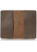 Open Road brown planner cover interior. Leather journal cover with two pockets. 
