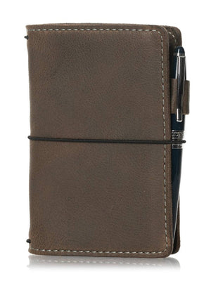 Brown travelers notebook cover. Simple leather journal cover with elastic. Available in A5, B6 and Pocket sizes.