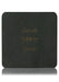 Green leather sample with inscription text. Choose from 3 different fonts to customize the product.