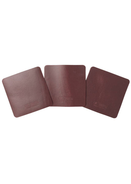 Leather samples showing variation on purple leather