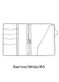 Drawing of A5 travelers notebook cover. Inside pockets, pen loop and strings to hold A5 TN inserts.