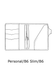 Drawing of B6 travelers notebook cover. Inside pockets, pen loop and strings to hold B6 TN inserts.