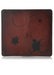 This is an example of what antiquing looks like on a Drummond. Antiquing is when an artist applies dye to make markings like splatters and cup rings on a leather notebook to make it look older. - ChicSparrow