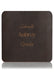 Brown leather sample with inscription text. Choose from 3 different fonts to customize the leather notebook cover.